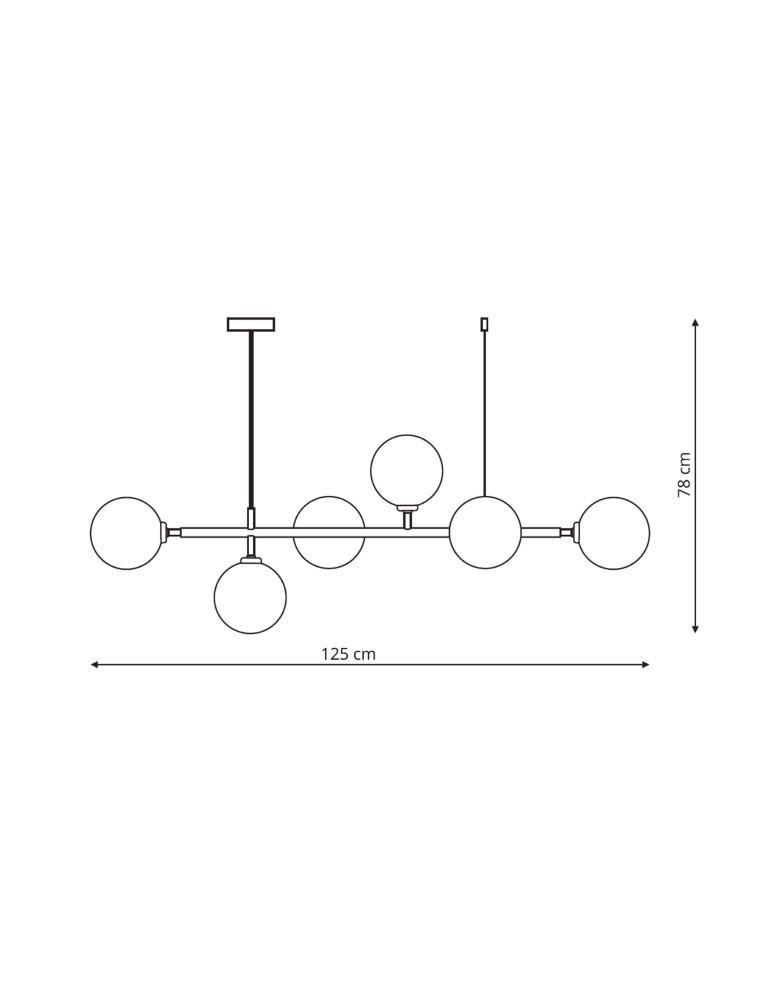 Pendant lamps - Light Prestige Alisa pendant lamp transparent balls LP-005/6P TR 6xE14 gold / transparent - product kolory-swiatla.pl 8