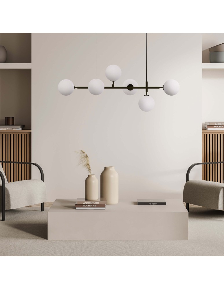 Pendant lamps - Light Prestige Alisa pendant lamp black white balls LP-005/6P BK/WH 6xE14 black / white - product kolory-swiatla.pl 15
