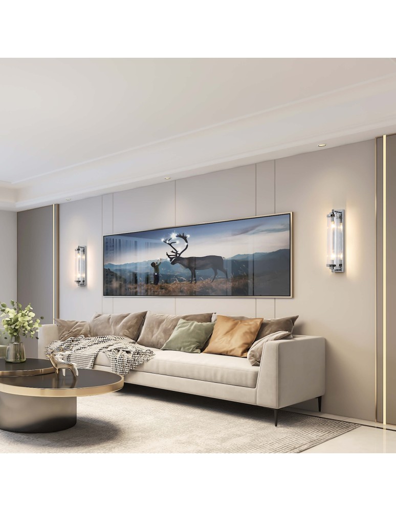 Glamour wall lamps - Light Prestige Lorenzo Wall lamp E14 2x40W transparent/silver LP-2960/1W CH - product kolory-swiatla.pl 3