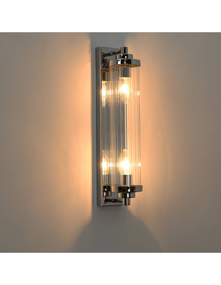 Glamour wall lamps - Light Prestige Lorenzo Wall lamp E14 2x40W transparent/silver LP-2960/1W CH - product kolory-swiatla.pl 7