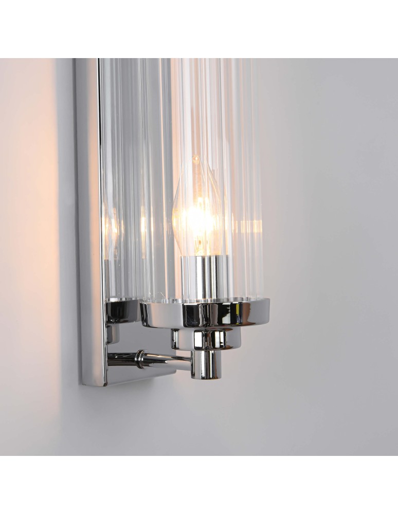 Glamour wall lamps - Light Prestige Lorenzo Wall lamp E14 2x40W transparent/silver LP-2960/1W CH - product kolory-swiatla.pl 10