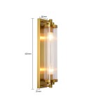 Glamour wall lamps - Light Prestige Lorenzo Wall lamp E14 2x40W transparent/gold LP-2960/1W GD - product 4