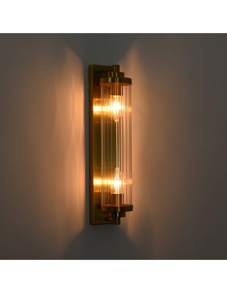 Glamour wall lamps - Light Prestige Lorenzo Wall lamp E14 2x40W transparent/gold LP-2960/1W GD - product kolory-swiatla.pl 5