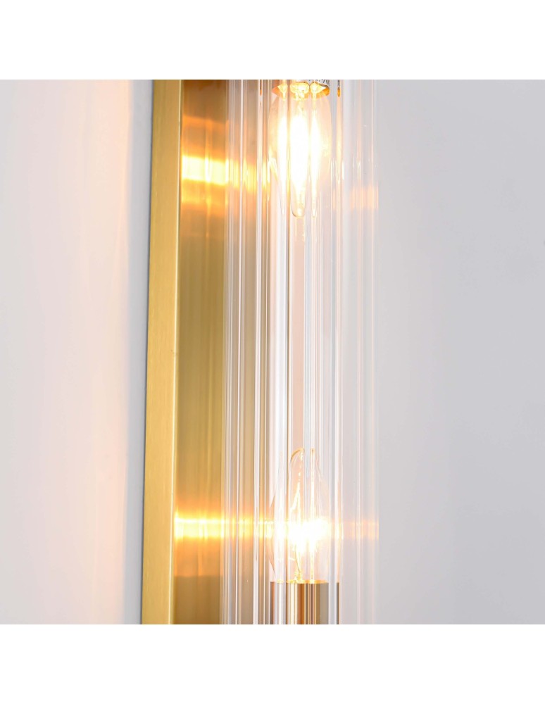 Glamour wall lamps - Light Prestige Lorenzo Wall lamp E14 2x40W transparent/gold LP-2960/1W GD - product kolory-swiatla.pl 9