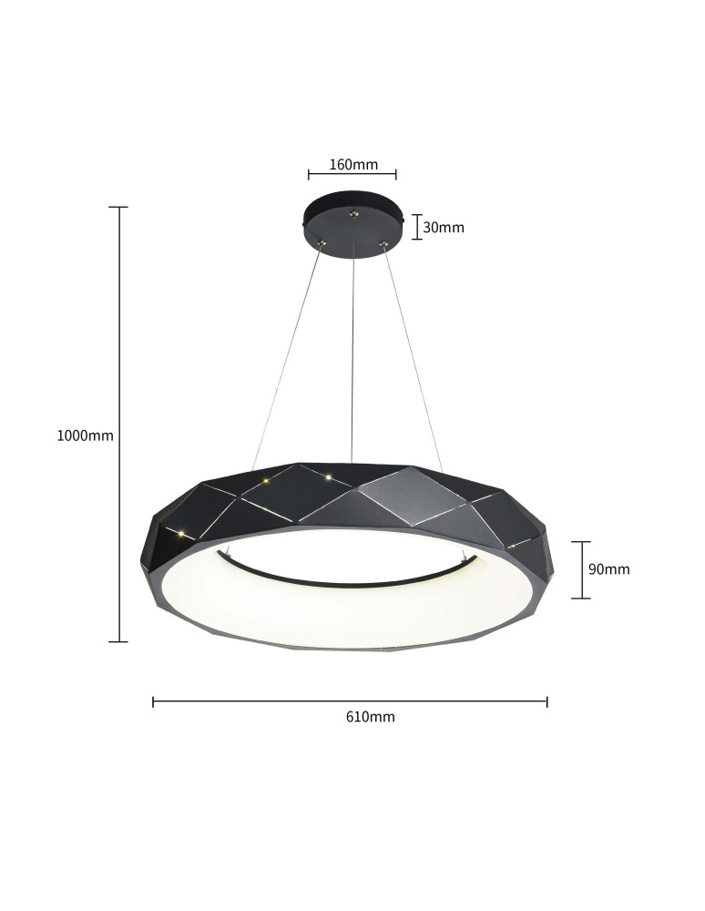 LED pendant lamps - Light Prestige Reus LED pendant black LED black LP-8069/1P LED BK - product kolory-swiatla.pl 5