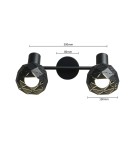 Spotlight ceiling lamps - Light Prestige Reus 2 spot black E14 black LP-8069/2WS BK - product 5