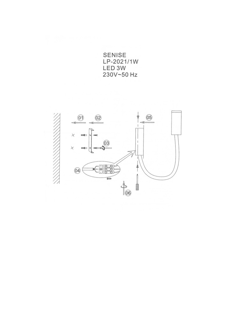 Reading wall lamps - Light Prestige Senise wall lamp black LED black LP-2021/1W BK - product kolory-swiatla.pl 8