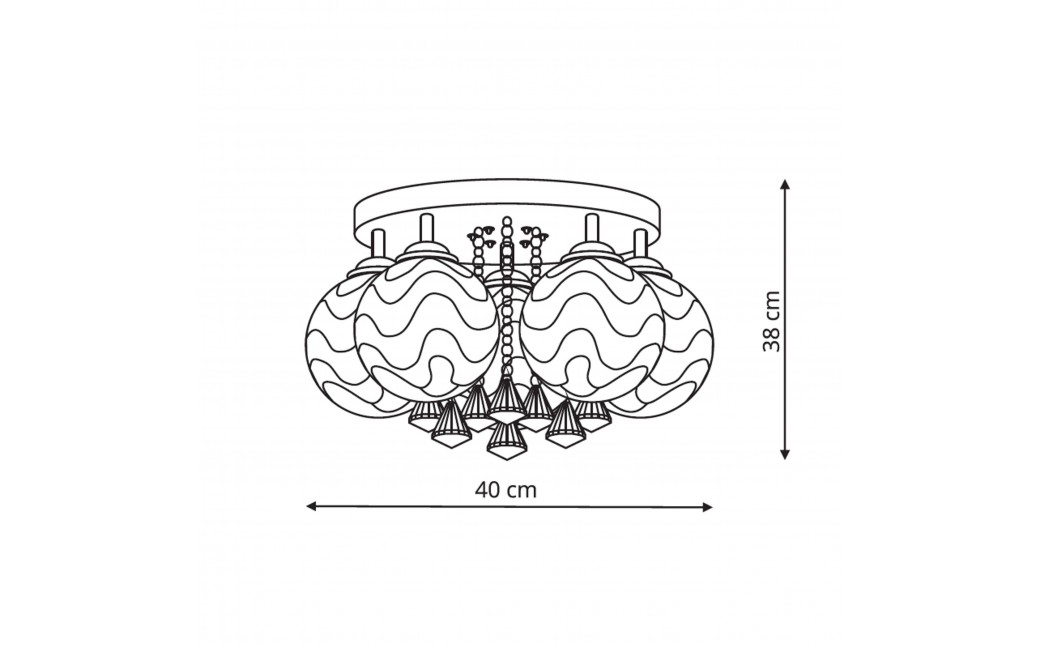 Light Prestige Sada 5 plafon E14 biały, srebrny LP-119/5C