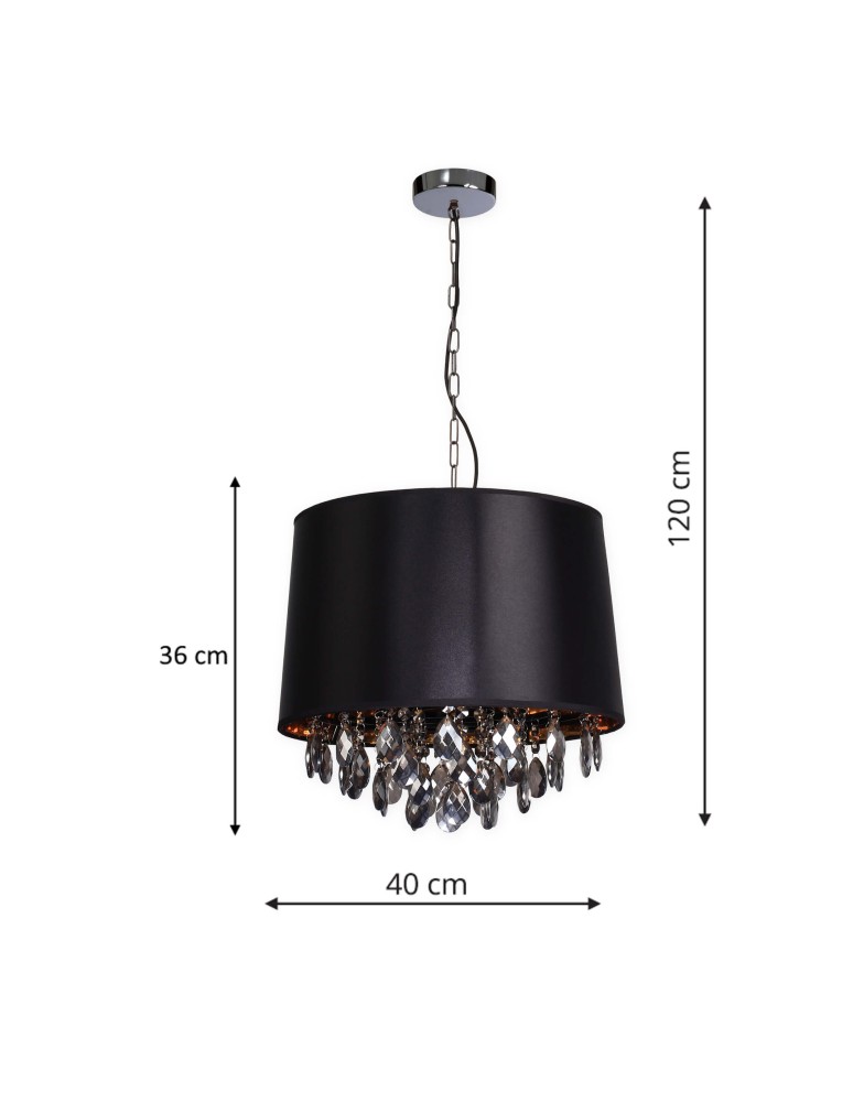 Pendant lamps with lampshade - Light Prestige VIGO pendant black E27 black, gold LP-0412/1P BK - product kolory-swiatla.pl 6