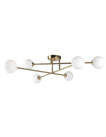 Light Prestige Dorado 6 plafond gold 6xG9 gold / white - product 2