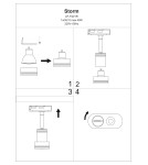 Lamps for 1 phase busbars - Light Prestige Storm spotlight black GU10 black LP-733/1R BK - product 7