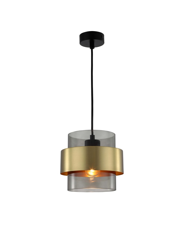 Pendant lamps - Light Prestige Miele pendant lamp E27 1x40W smoke/gold LP-866/1P SM/GD - product kolory-swiatla.pl 8