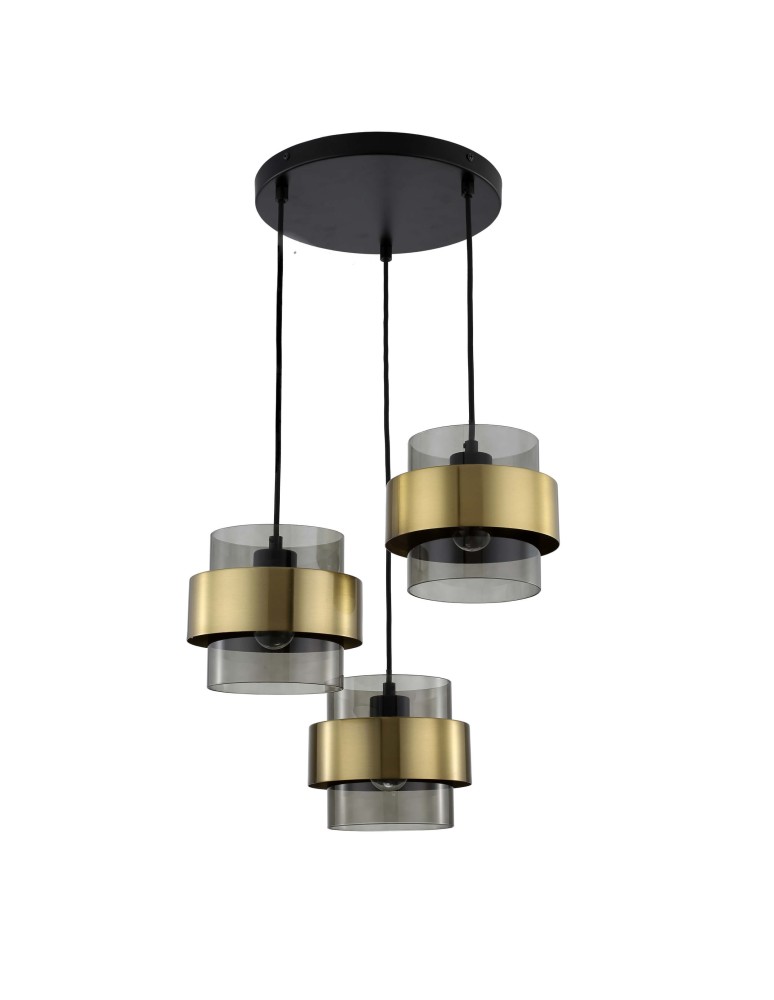 Pendant lamps - Light Prestige Miele Pendant lamp E27 3x40W smoke/gold LP-866/3P SM/GD - product kolory-swiatla.pl 3