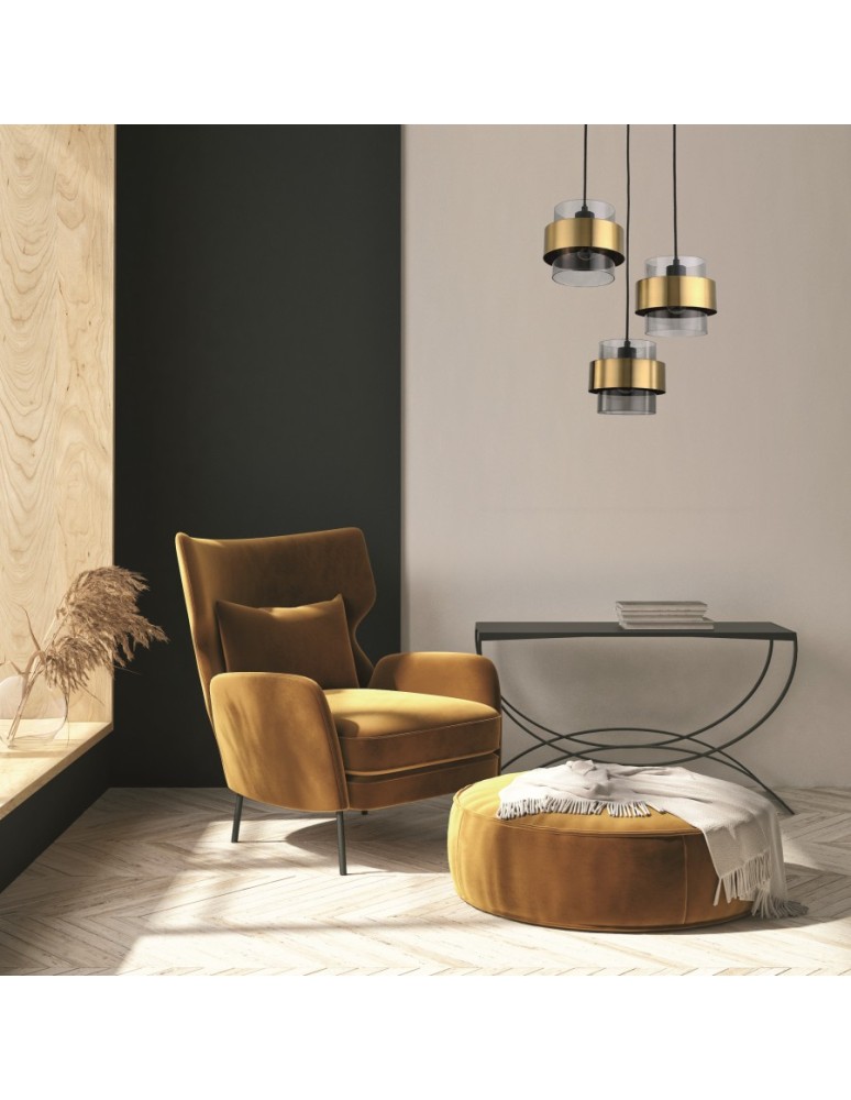 Pendant lamps - Light Prestige Miele Pendant lamp E27 3x40W smoke/gold LP-866/3P SM/GD - product kolory-swiatla.pl 4