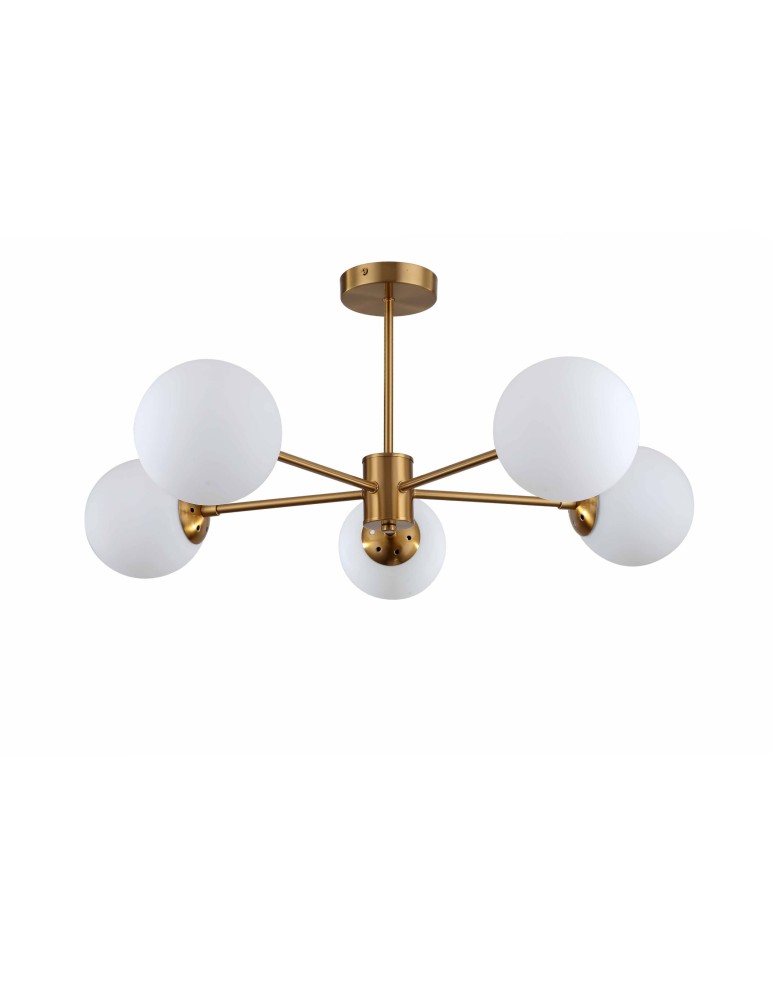 Ceiling lamps - Light Prestige Roma Pendant Lamp E14 5x40W gold/white LP-1345/5P GD - product kolory-swiatla.pl 2
