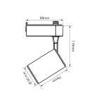 Lamps for 1 phase busbars - Light Prestige Leon spotlight for busbar 1F black LED black LP-1919/1W BK - product 5