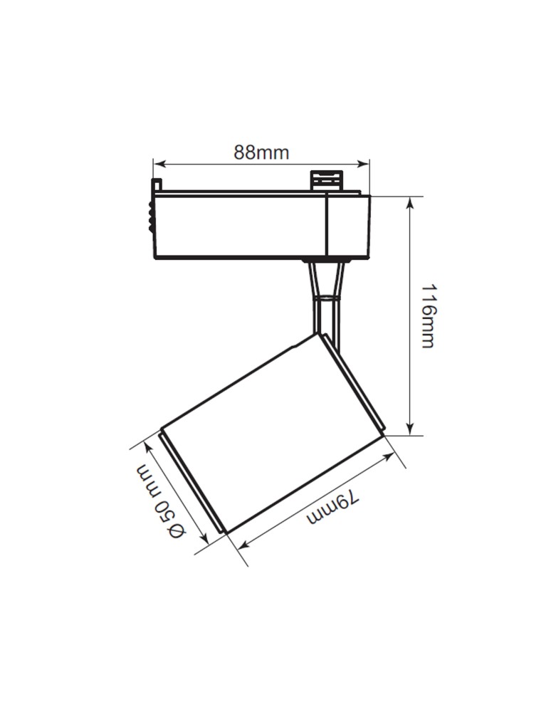 Lamps for 1 phase busbars - Light Prestige Leon spotlight for busbar 1F black LED black LP-1919/1W BK - product kolory-swiatla.pl 5