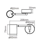 Adjustable wall lamps - Light Prestige Snow Wall lamp GU10 1x40W black LP-731/1WL BK - product 9