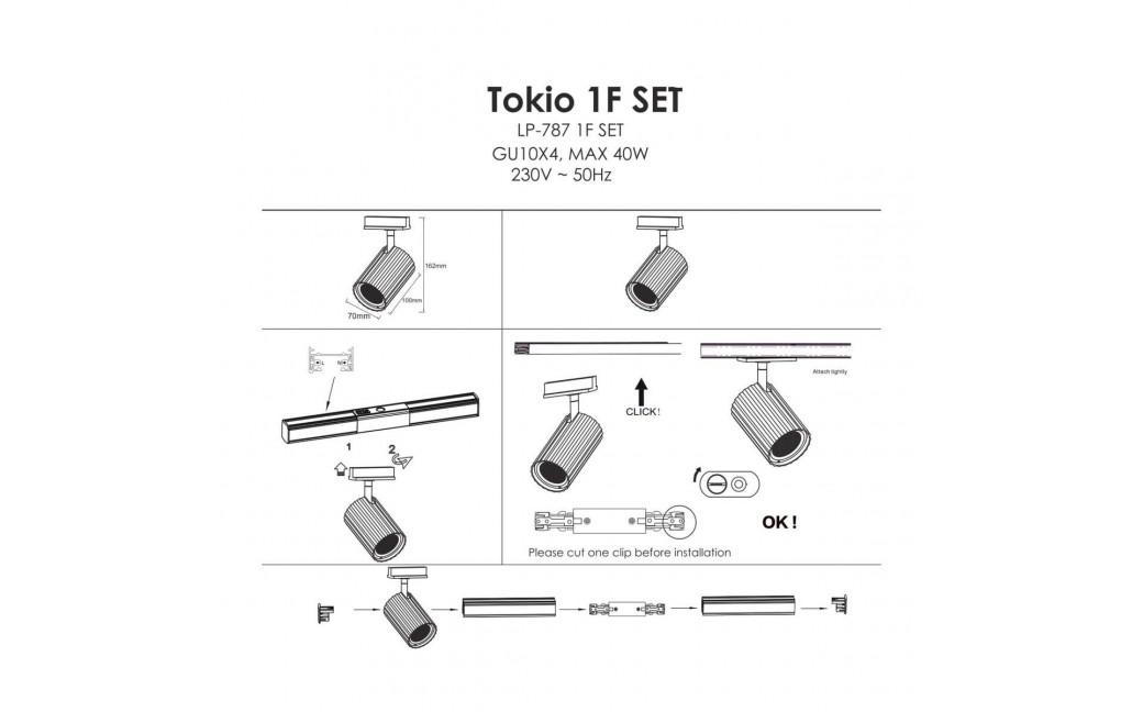 Light Prestige Tokio System 1F GU10 4x40W biały LP-787 SET 1F WH