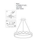 LED pendant lamps - Light Prestige Reus LED pendant 1xLED 36W Gold LP-8069/1P LED GD - product 6