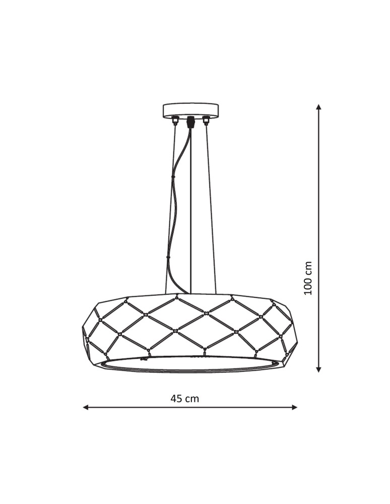 Pendant lamps - Light Prestige REUS pendant lamp E27 3x40W gold LP-8069/1P GD. - product kolory-swiatla.pl 7