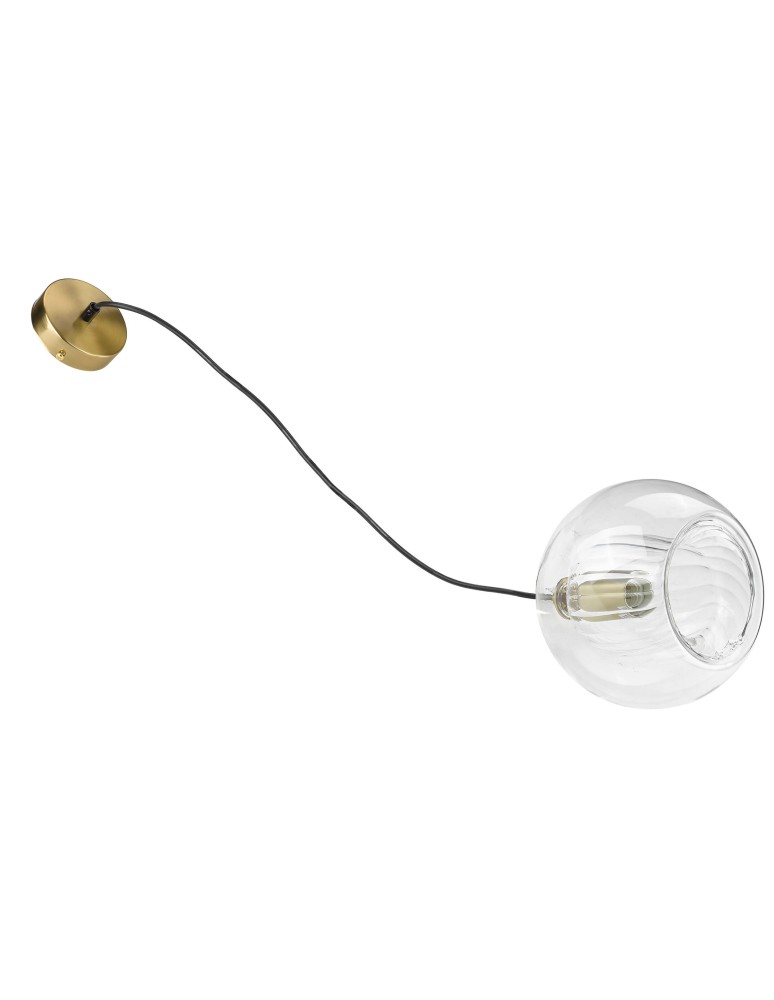 Glass pendant lamps - Light Prestige Arette pendant lamp E27 1x40W transparent/gold LP-133/1P - product kolory-swiatla.pl 8