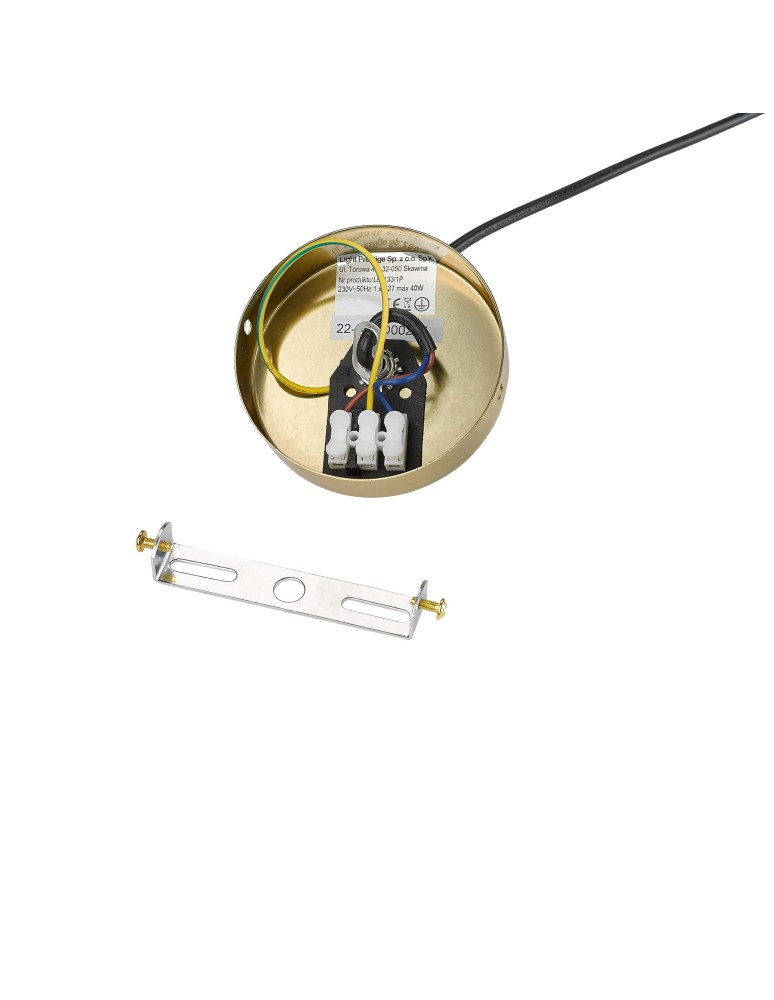 Glass pendant lamps - Light Prestige Arette pendant lamp E27 1x40W transparent/gold LP-133/1P - product kolory-swiatla.pl 9