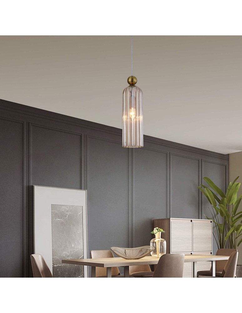 Single pendant lamps - Light Prestige Piega pendant lamp E14 1x40W amber LP-939/1P amber - product kolory-swiatla.pl 4