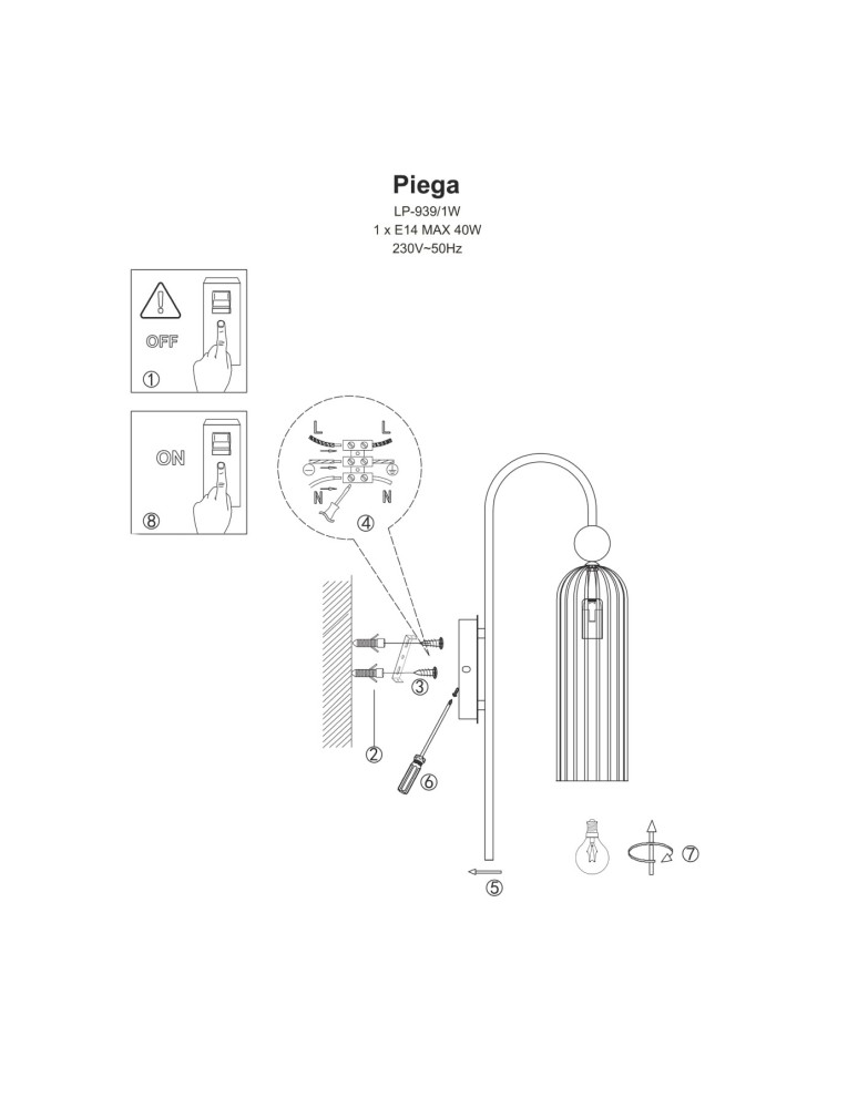 Single pendant lamps - Light Prestige Piega pendant lamp E14 1x40W amber LP-939/1P amber - product kolory-swiatla.pl 6