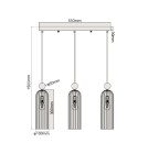 Pendant lamps on a strip - Light Prestige Piega Pendant Lamp E14 3x40W amber/gold LP-939/3L amber - product 4