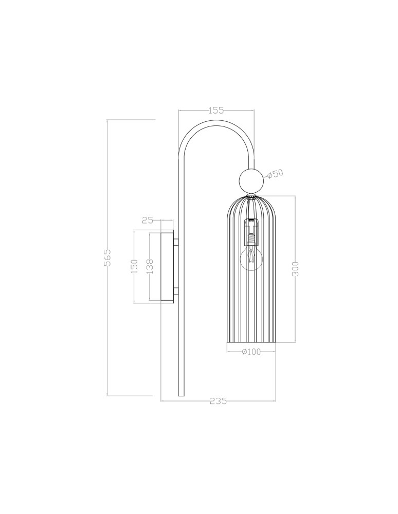 Glamour wall lamps - Light Prestige Piega Wall lamp E14 1x40W amber/gold LP-939/1W amber - product kolory-swiatla.pl 5