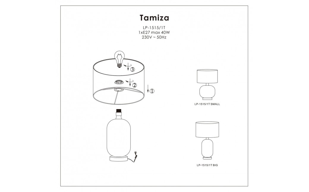 Light Prestige Tamiza biurkowa mała 1xE27 LP-1515/1T small