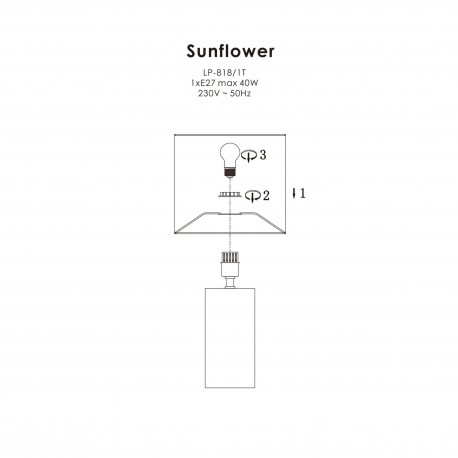 Light Prestige Sunflower biurkowa czarna 1xE27 LP-818/1T BK