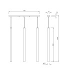 Pendant lamps on a strip - Light Prestige Lungo 3 line black 3xG9 LP-894/3L BK - product 6