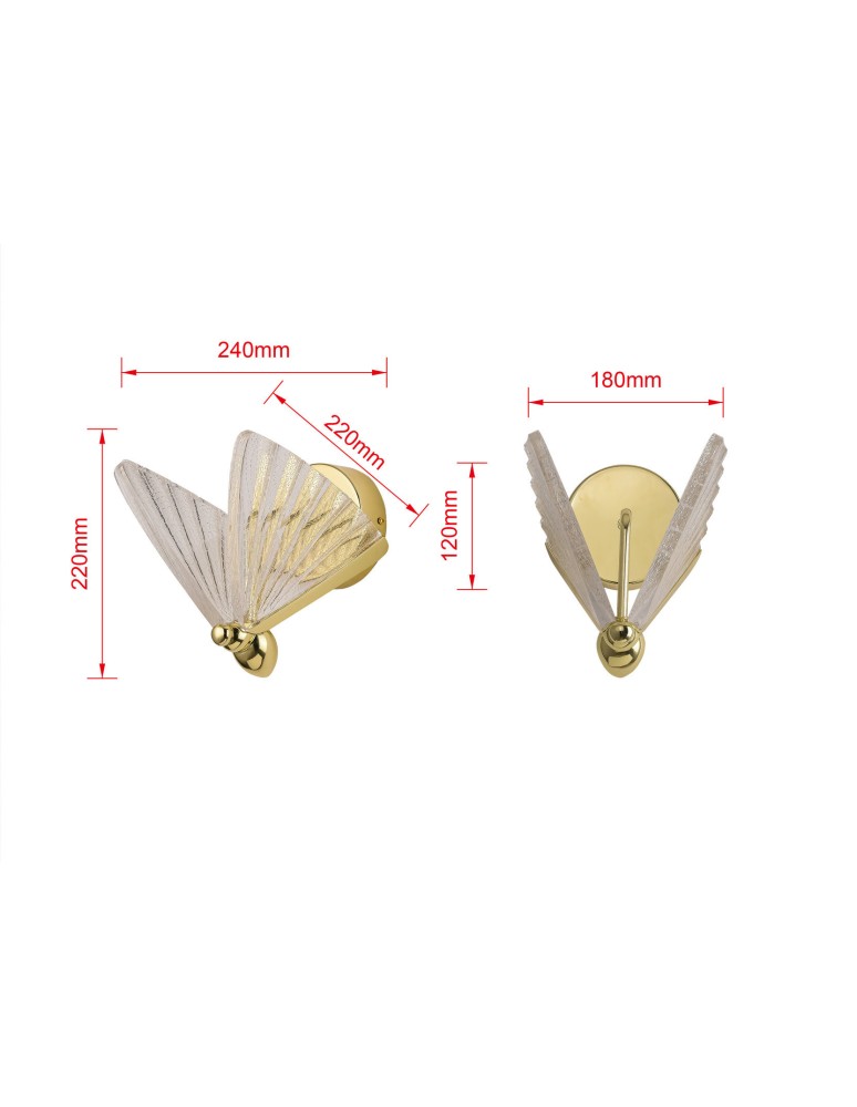 Designer wall lamps - Light Prestige Mariposa wall lamp 1xLED LP-1715/1W Variable Color 3000K/4000K/6000K. - product kolory-swiatla.pl 4