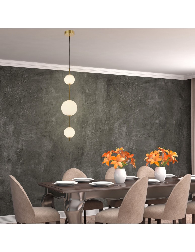 Pendant lamps spheres - Light Prestige Dorado 3 vertical gold 3xLED LP-002/3V - product kolory-swiatla.pl 4