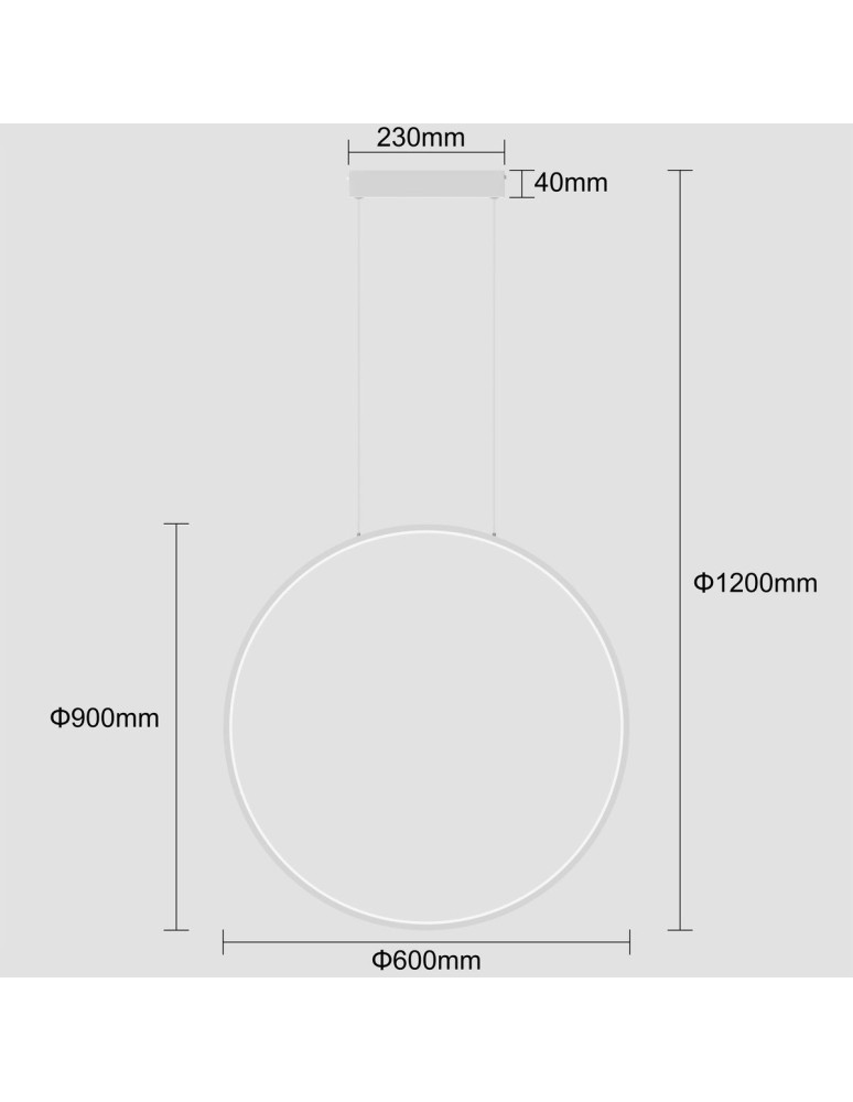 Pendant lamps circles - Light Prestige Mirror pendant large white 1xLED LP-999/1P L WH - product kolory-swiatla.pl 7