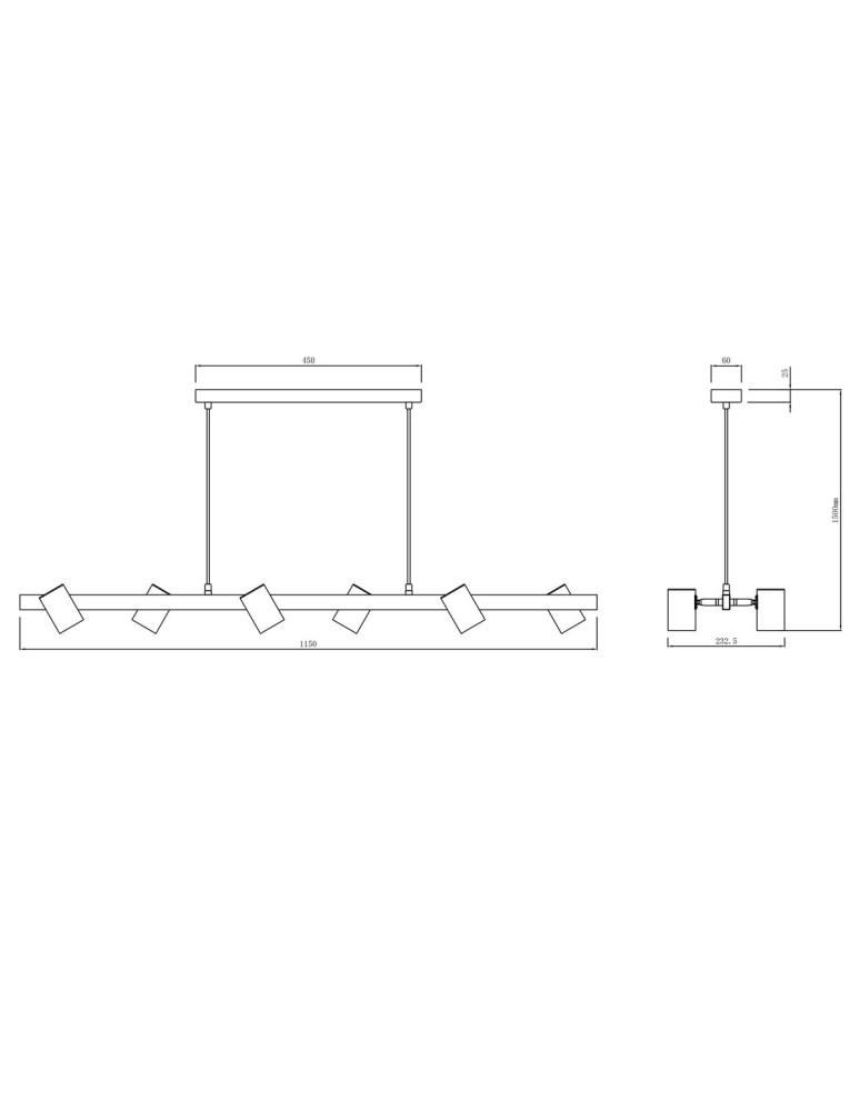 Pendant lamps over the island - Light Prestige Snow 6 pendant line black 6xGU10 LP-731/6L BK - product kolory-swiatla.pl 10