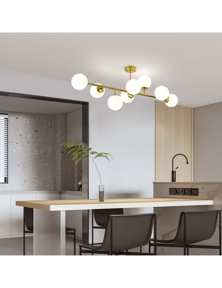 Pendant lamps spheres - Light Prestige Dorado 8 pendant lamp LP-002/8P 8xE14 gold/white - product kolory-swiatla.pl 6