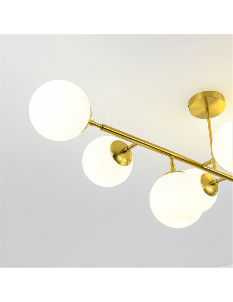 Pendant lamps spheres - Light Prestige Dorado 8 pendant lamp LP-002/8P 8xE14 gold/white - product kolory-swiatla.pl 9