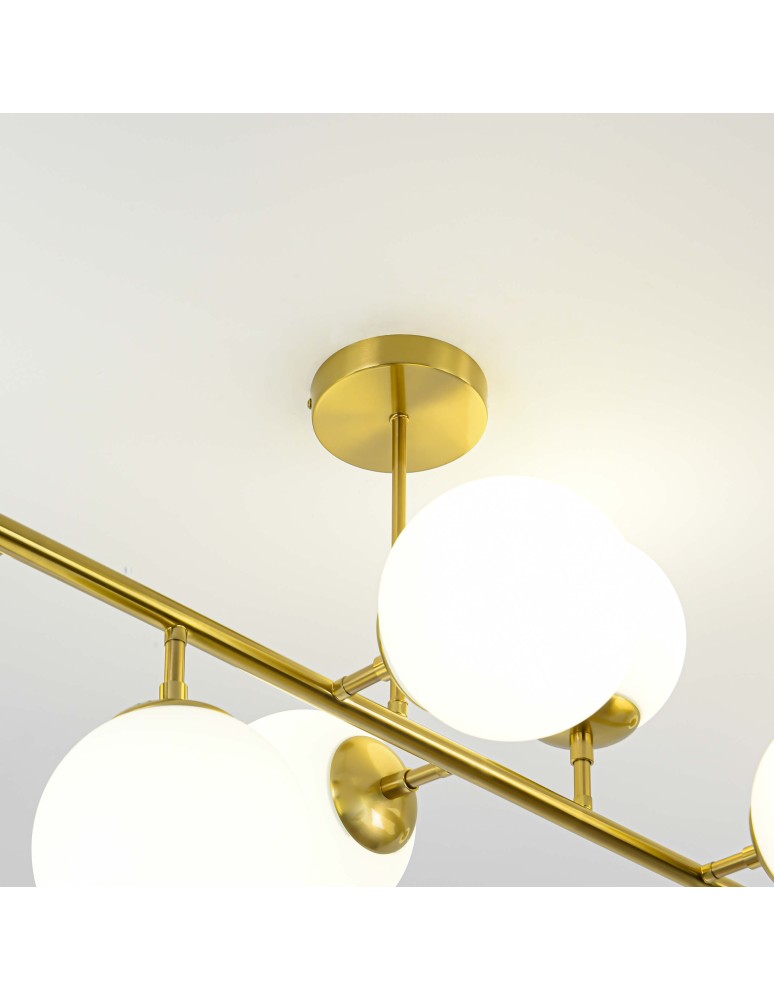 Pendant lamps spheres - Light Prestige Dorado 8 pendant lamp LP-002/8P 8xE14 gold/white - product kolory-swiatla.pl 11