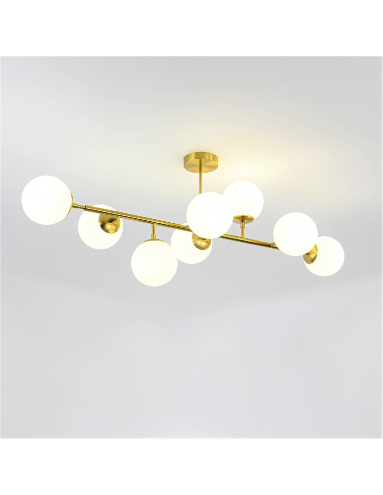 Pendant lamps spheres - Light Prestige Dorado 8 pendant lamp LP-002/8P 8xE14 gold/white - product kolory-swiatla.pl 14