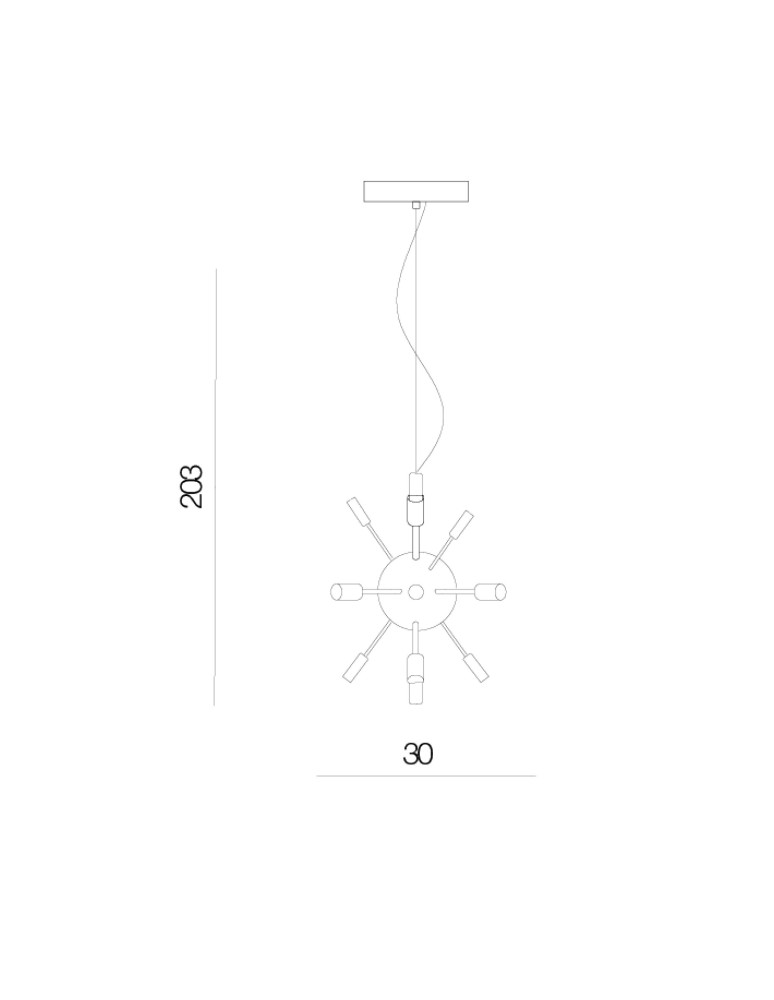Pendant lamps - Azzardo SIRIUS LAMPBODY COPPER 12xG9 Ceiling Base Pendant without Shade Rods Copper AZ2118 - product kolory-swiatla.pl 4
