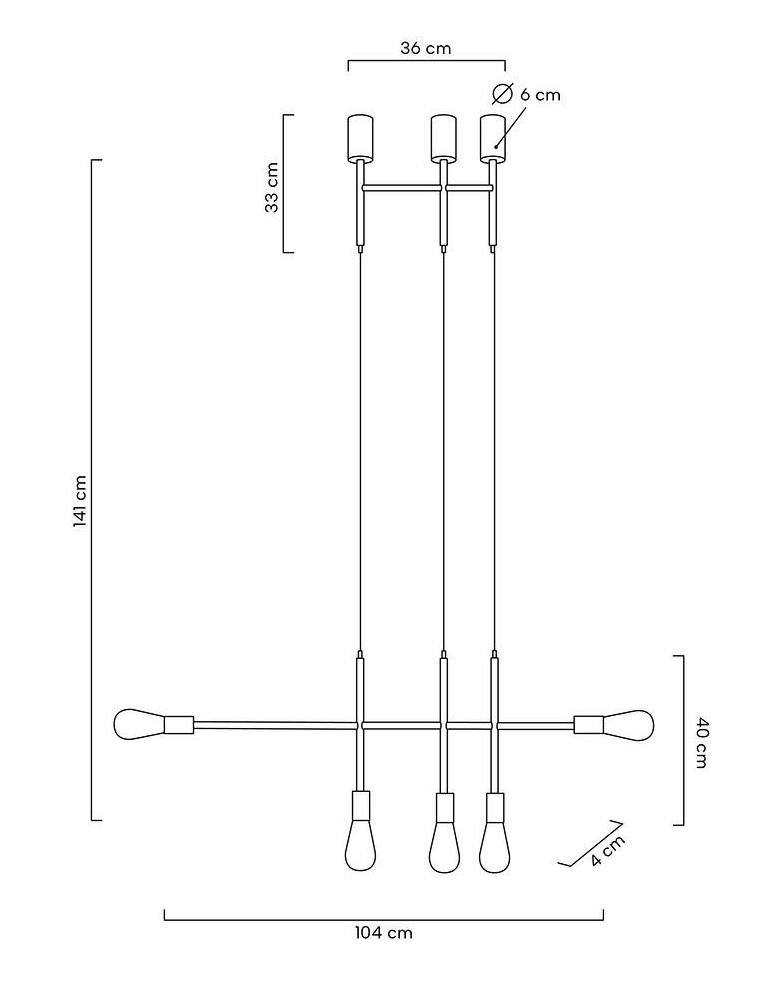 Pendant lamps bulbs - MOOSEE RIVA 5 gold pendant lamp (MSE010100396) - product kolory-swiatla.pl 11