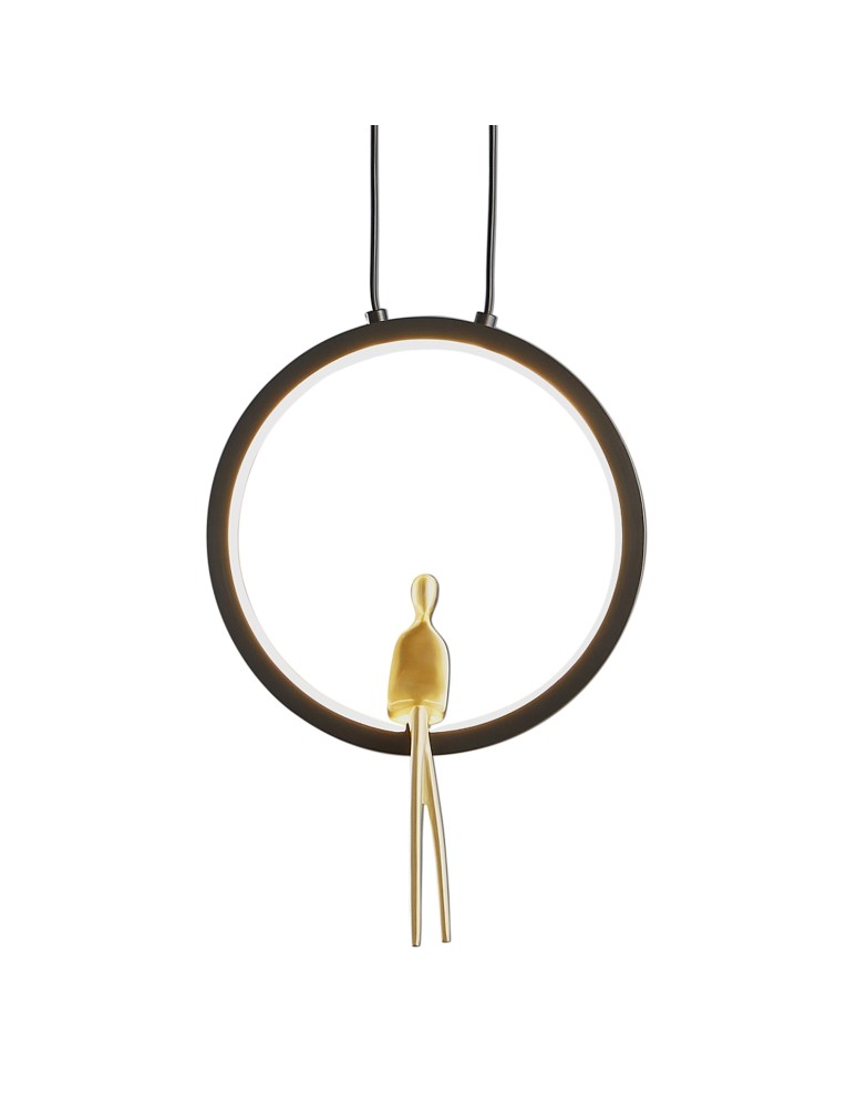 Designer pendant lamps -  Step Into Design AMICI led pendant lamp black and gold 27 cm ST-D7774 black - product kolory-swiatla.pl 4