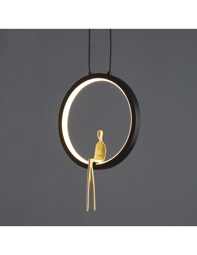 Designer pendant lamps -  Step Into Design AMICI led pendant lamp black and gold 27 cm ST-D7774 black - product kolory-swiatla.pl 6