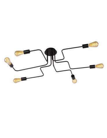 Lucide LESTER Plafond Light 6xE27 100/75/20cm Black 21112/06/30 - product 2