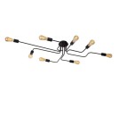 Loft ceiling lamps - industrial - Lucide LESTER Plafond Light 8xE27 150/80/20cm Black 21112/08/30 - product 1