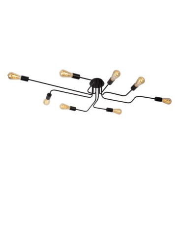 Lucide LESTER Plafond Light 8xE27 150/80/20cm Black 21112/08/30 - product 2
