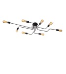 Loft ceiling lamps - industrial - Lucide LESTER Plafond Light 8xE27 150/80/20cm Black 21112/08/30 - product 2
